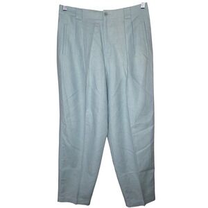 Liz Claiborne‎ Lizsport VTG Petite Linen Blend Pleated Blue Pants Size 16